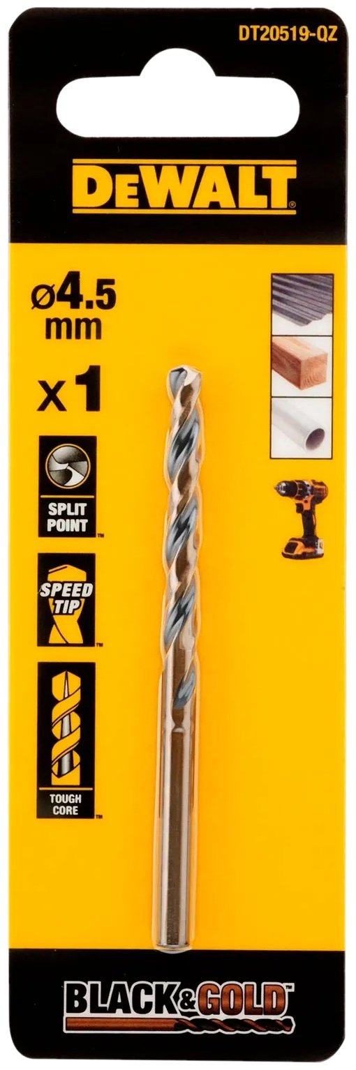Сверло DeWALT по металлу DT20519-QZ 4.5 мм, 1 шт.