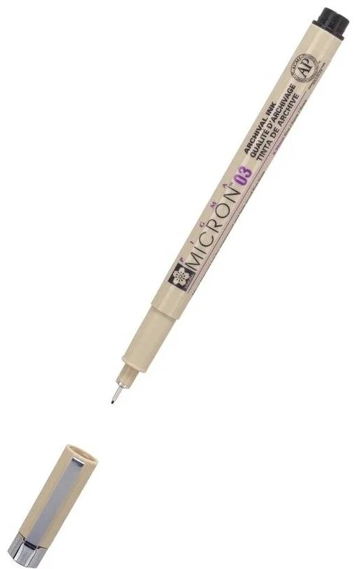 Ручка линер SAKURA Pigma Micron 1 шт, цвет чернил черный купить,NaN