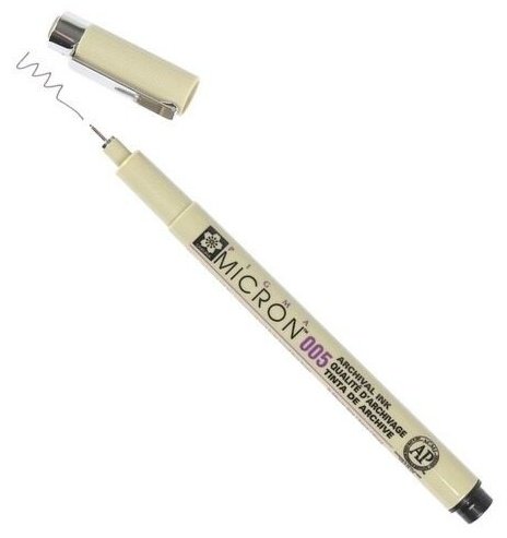 Ручка линер SAKURA Pigma Micron 005 XSDK005 1 шт, 0.2 мм, цвет чернил черный