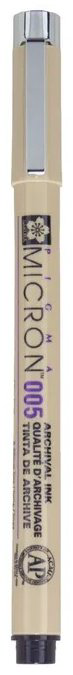 Ручка линер SAKURA Pigma Micron 005 XSDK005 1 шт, 0.2 мм, цвет чернил черный купить,NaN