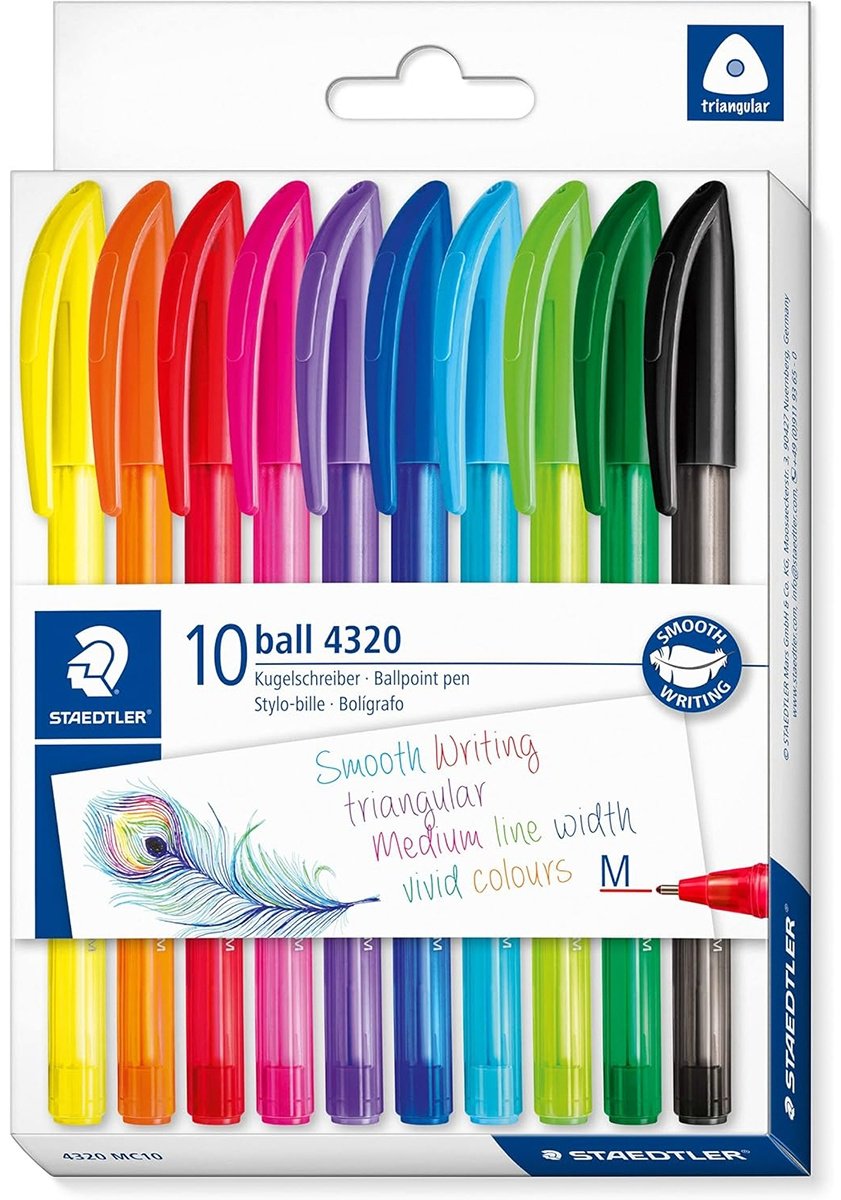Ручка шариковая STAEDTLER 4320 MC10 10 шт, 1 мм, цвет чернил мультиколор