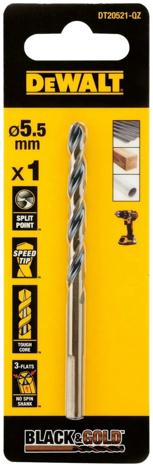 Сверло DeWALT по металлу DT20521-QZ 5.5 мм, 1 шт. купить,NaN