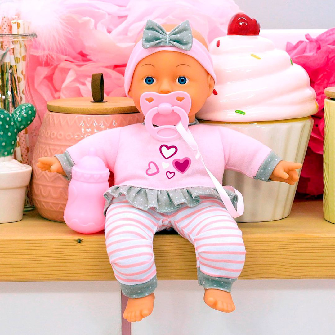 Пупс Bayer Dolls с мягким телом, в повязке с бантиком 30 см купить,NaN