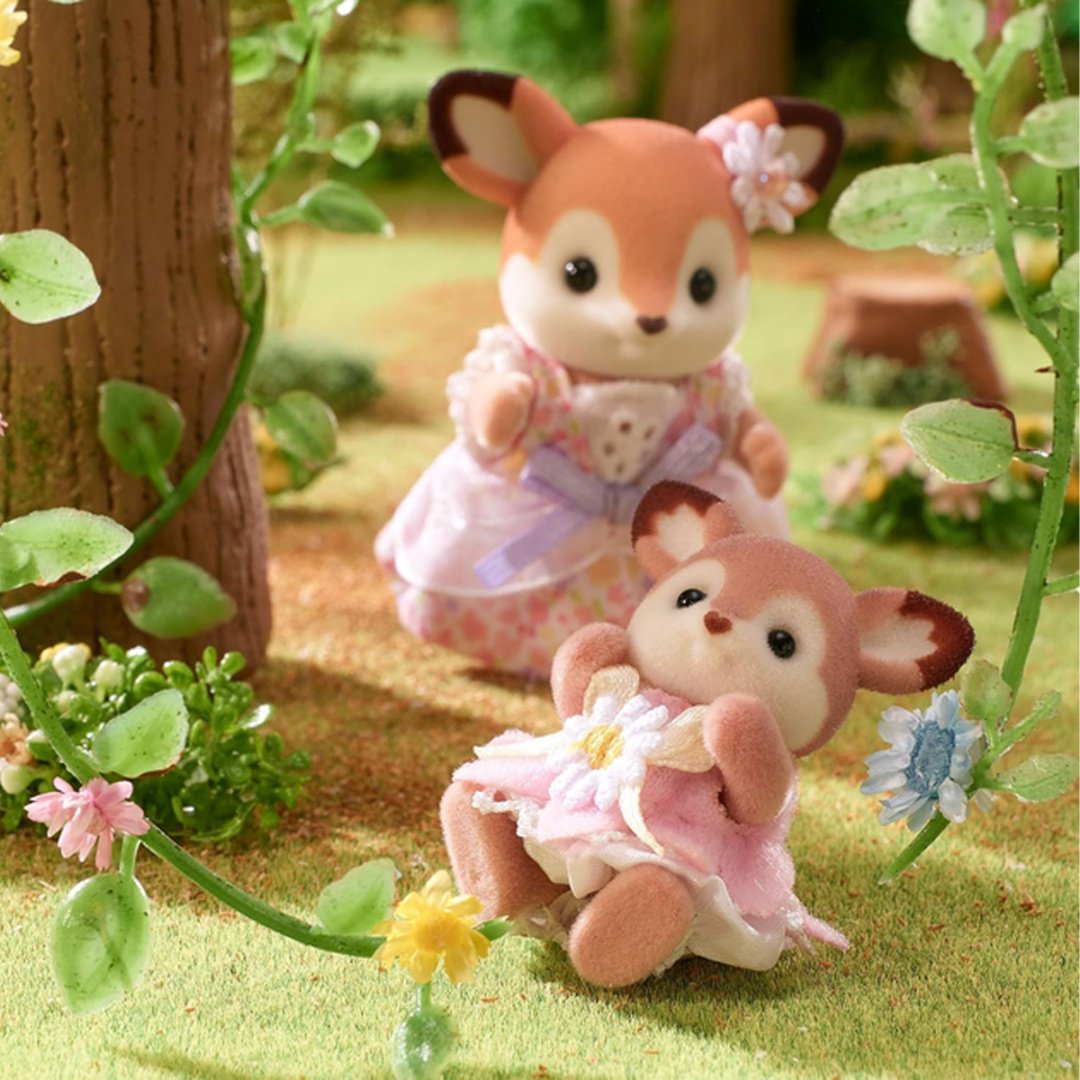 Набор Малыши оленята на цветочных качелях Sylvanian Families купить,0
