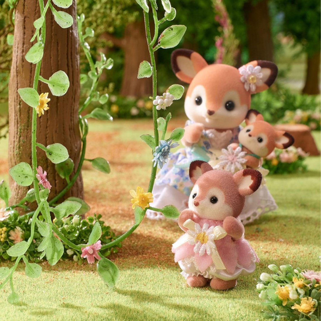 Набор Малыши оленята на цветочных качелях Sylvanian Families купить,0