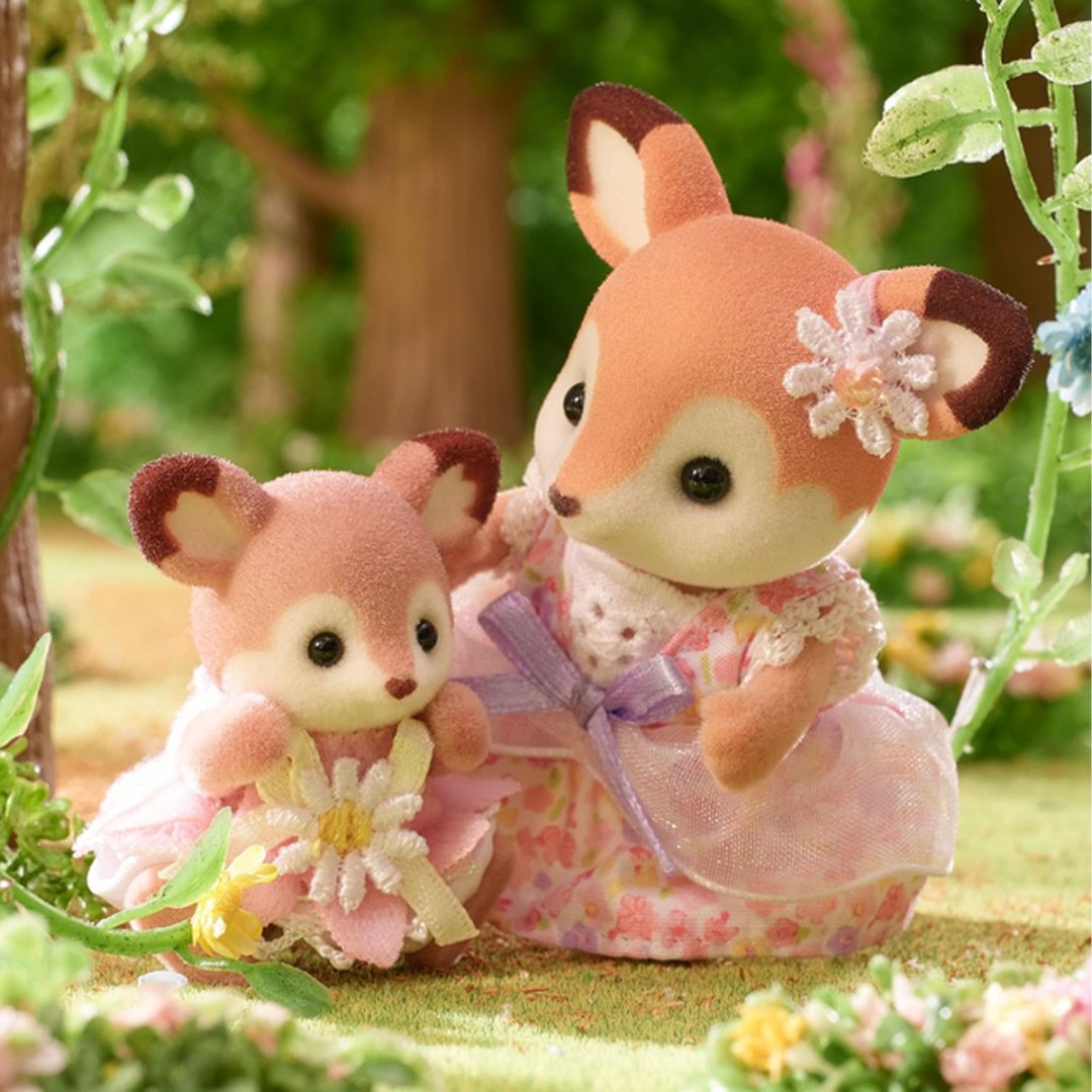 Набор Малыши оленята на цветочных качелях Sylvanian Families купить,0