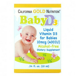 Витамин D3 California Gold Nutrition в каплях 400 МЕ, 10 мл