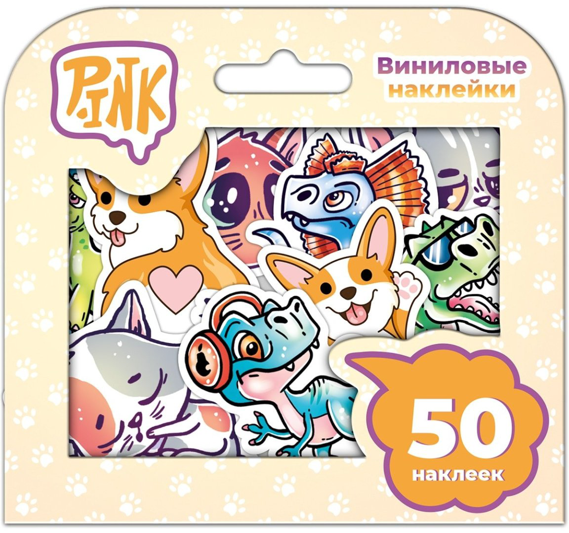 Наклейки Лист PINK Животные ПИНК-310 50 купить,NaN