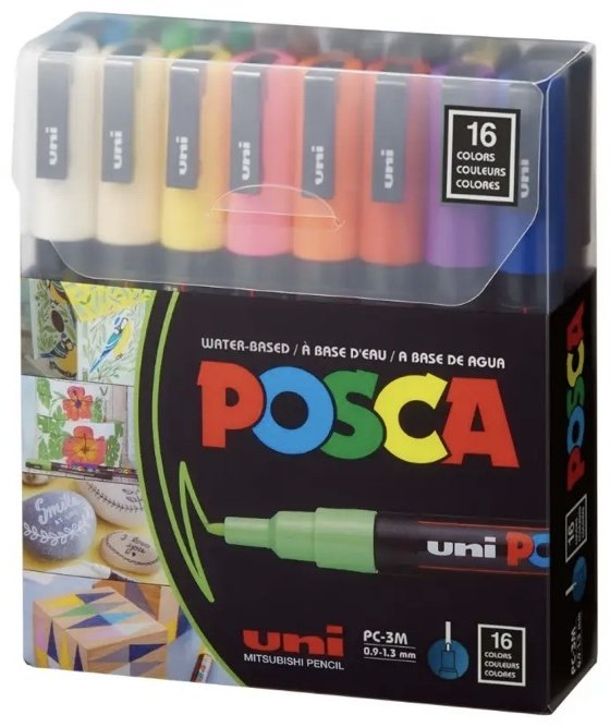 Художественный маркер POSCA PC-3M 16 шт - ForteMarket Художественный маркер POSCA PC-3M 16 шт купить,0