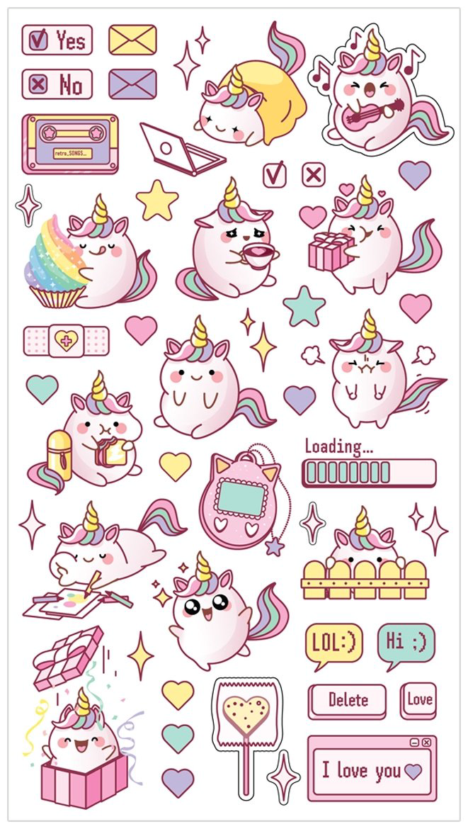 Наклейки Лист MESHU Cute unicorn 30 купить,NaN