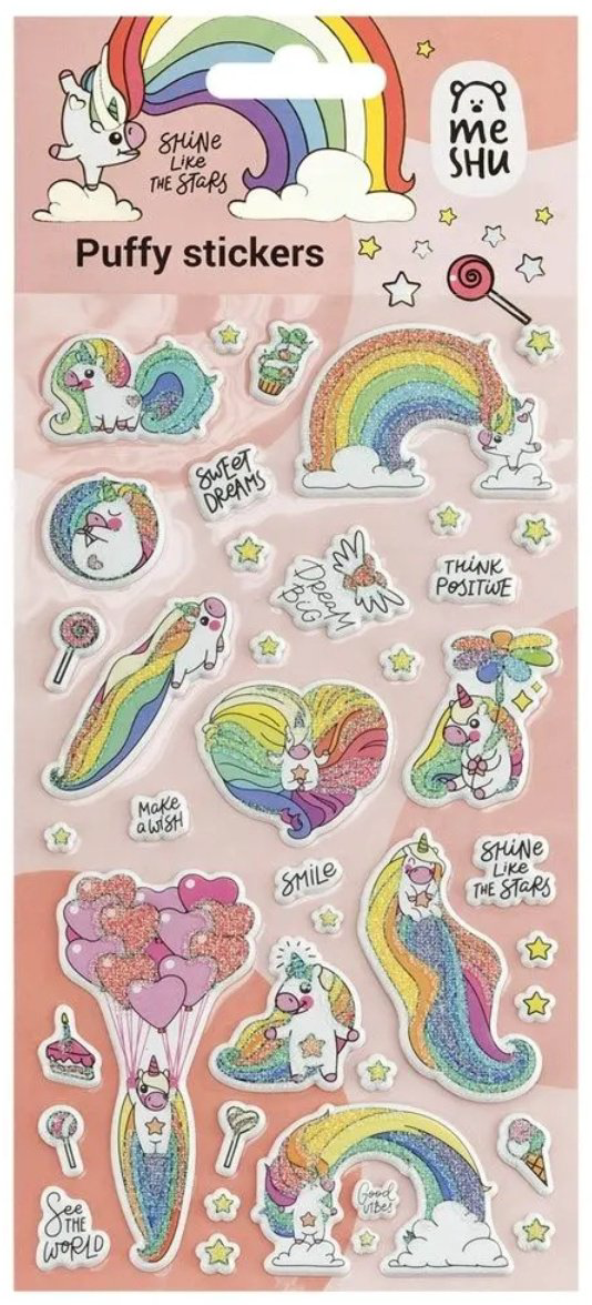 Наклейки Лист MESHU Rainbow unicorn 15 купить,NaN