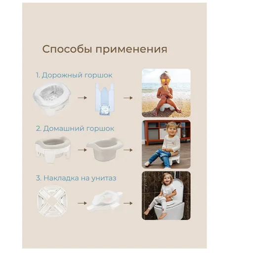 Горшок Roxy Kids HandyPotty бело-серый