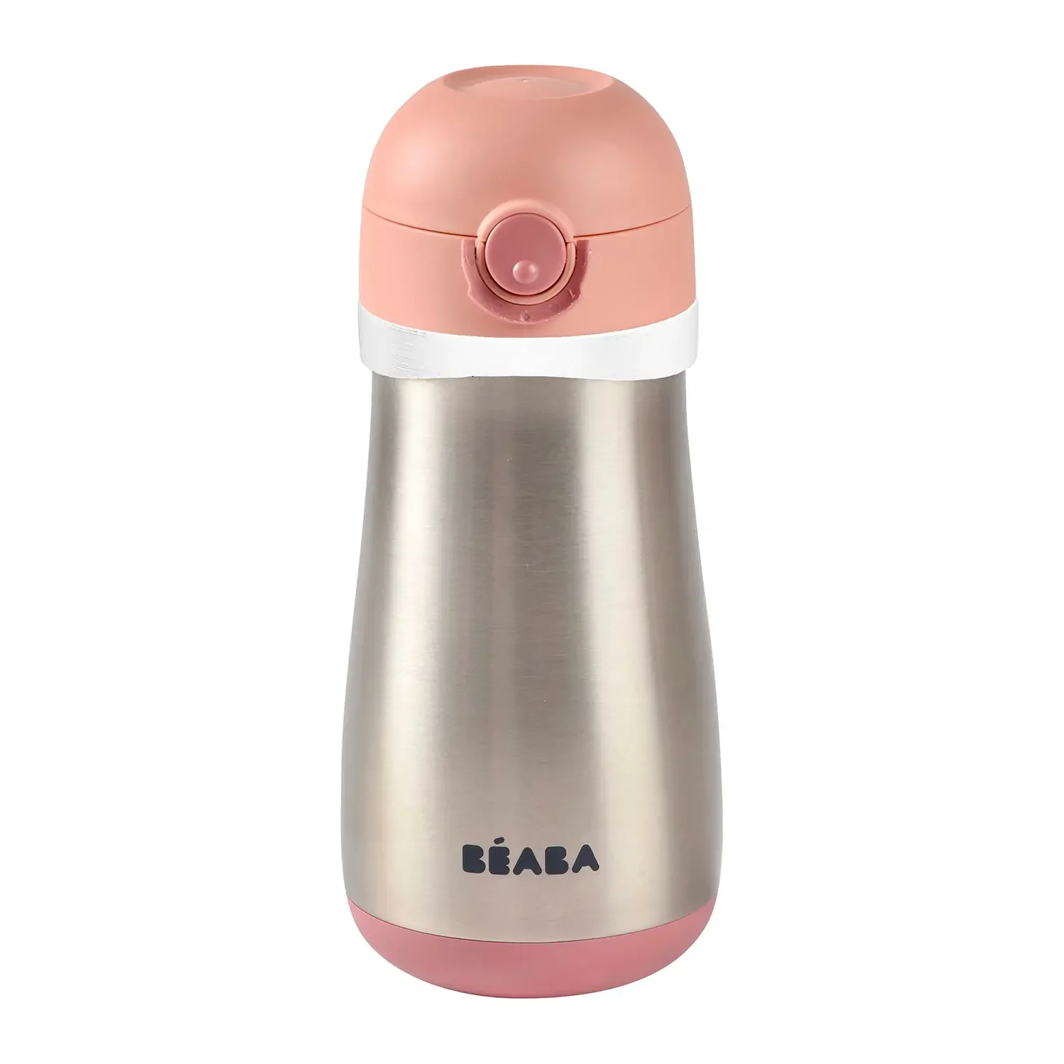 Поильник-термос детский Beaba Gourde inox + Anse пудрово-розовый 350мл