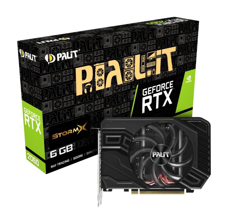Видеокарта Palit RTX2060 STORMX 6G черная купить,0
