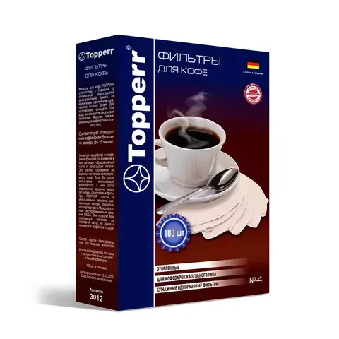 Фильтр для кофе Topperr 3012 №4/100 шт