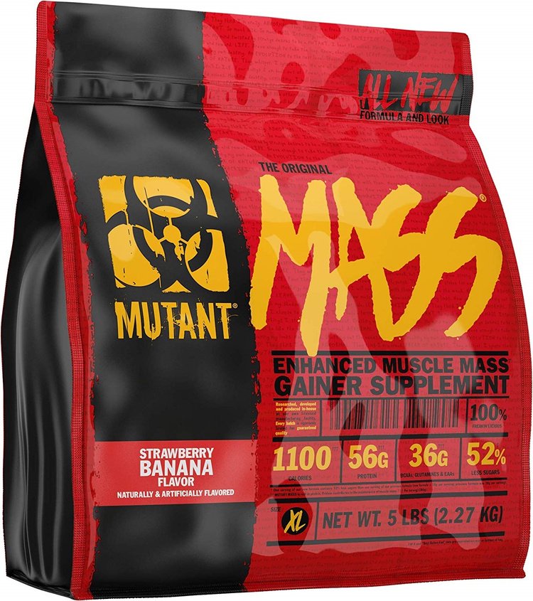 Гейнер Mutant Mass клубника банан 2,27 кг