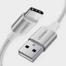 Кабель Ugreen US288 USB-A 2.0 USB-C Nickel Plating Aluminum Braid 1.5m 60132 White