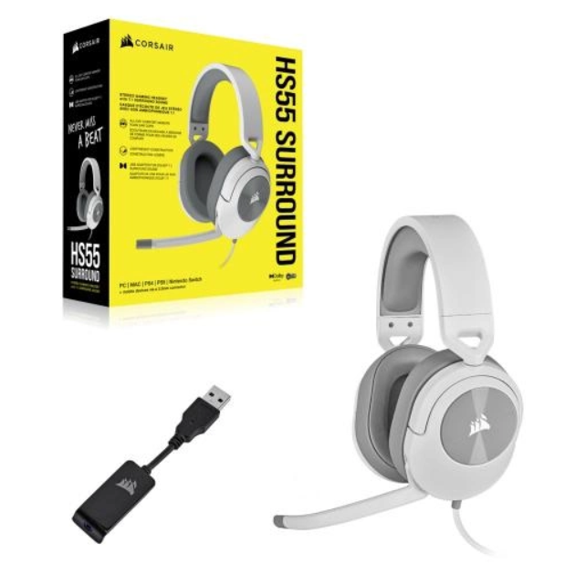 Наушники Corsair HS55 Surround CA-9011266-EU White купить,NaN