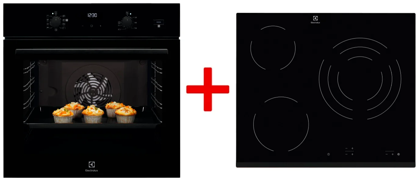 Духовой шкаф ELECTROLUX EOD 5C 50Z + Варочная поверхность ELECTROLUX EHF 6232 FOK Black
