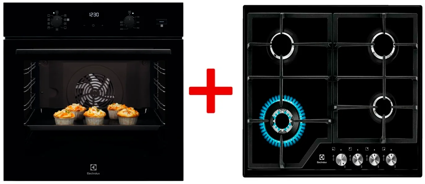 Духовой шкаф ELECTROLUX EOD5C50Z + Варочная поверхность ELECTROLUX EGS6436K Black