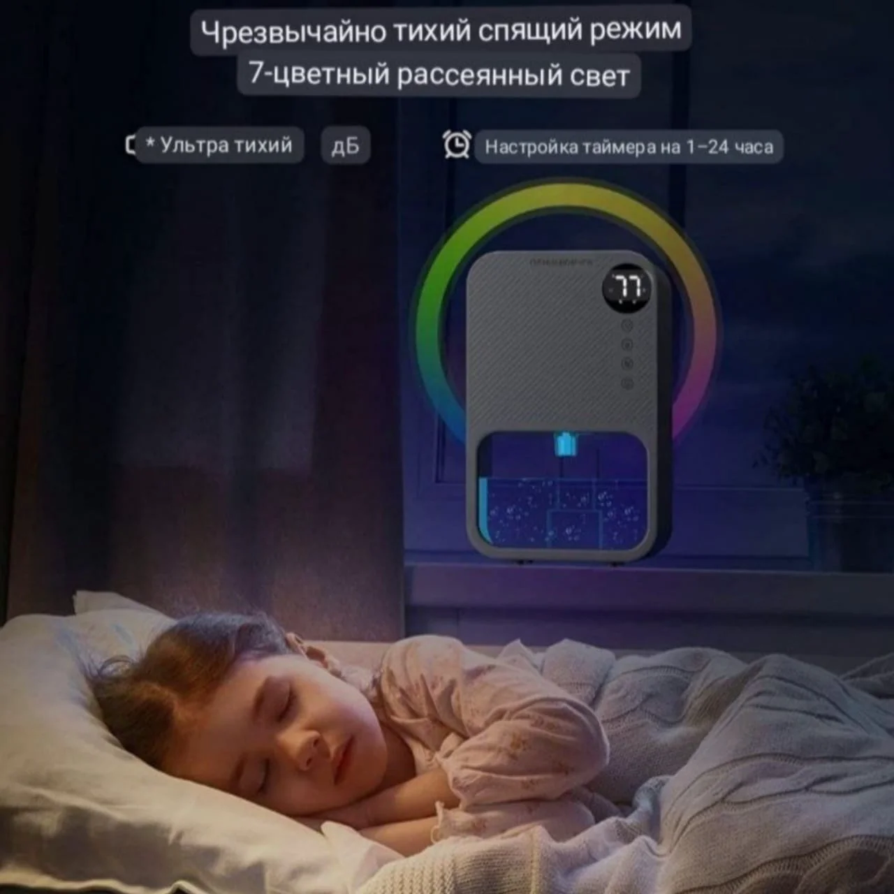 Осушитель воздуха Cajin WB-EDH22-001 с подсветкой белый