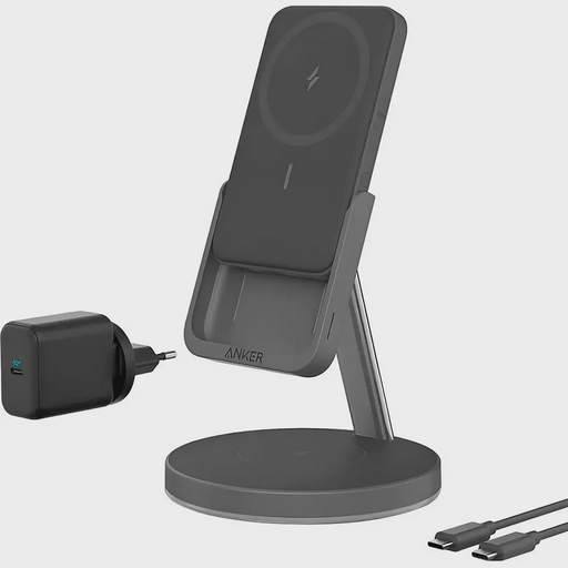 Power Bank Anker Mag-Go Stand 2in1 Wireless Black