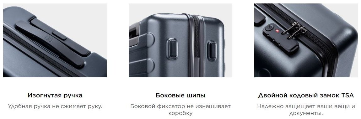 Чемодан Xiaomi NINETYGO Rhine Luggage 28 поликарбонат 100 л черный купить,0