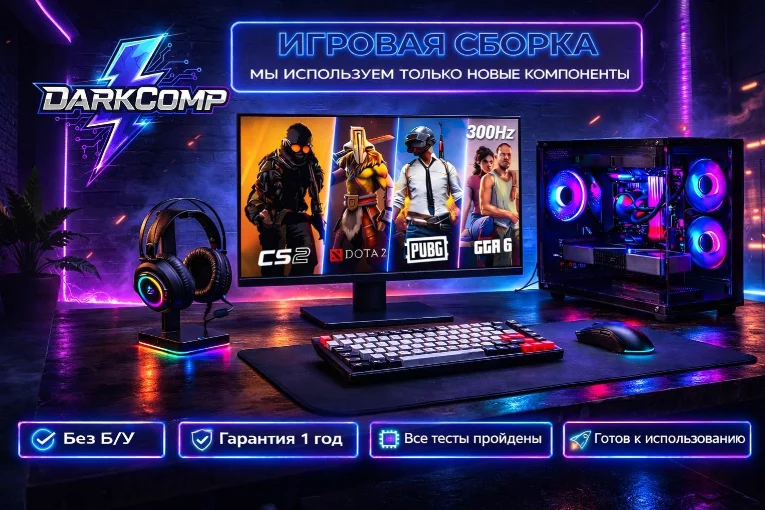 DARKCOMP i5-14400F / RTX 5060 Ti 16 Гб / 32 Гб / SSD 1000 Гб / Win 11 Pro