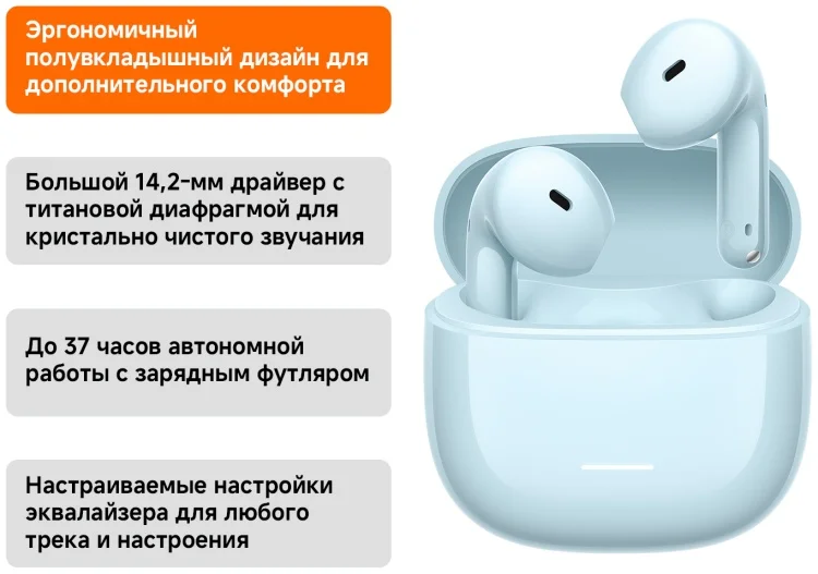 Наушники Xiaomi Redmi Buds 6 Active Blue  купить,15467