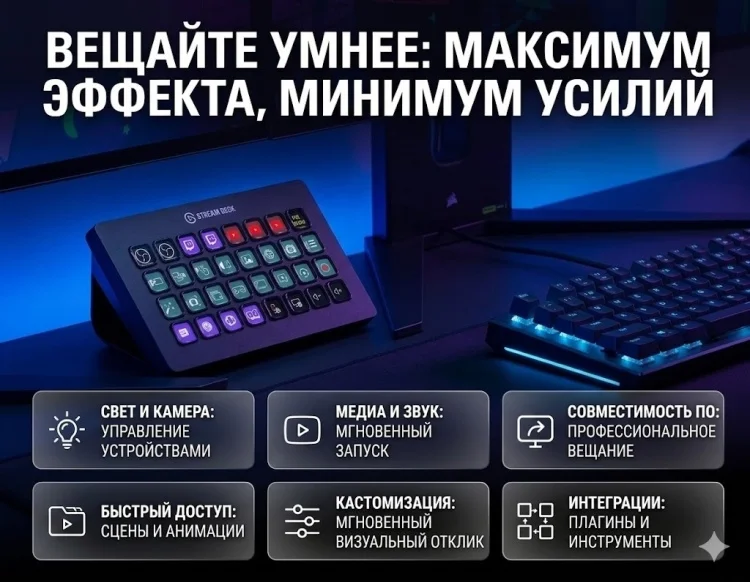 Контроллер для стриминга Elgato Stream Deck XL 10GAT9901 черный