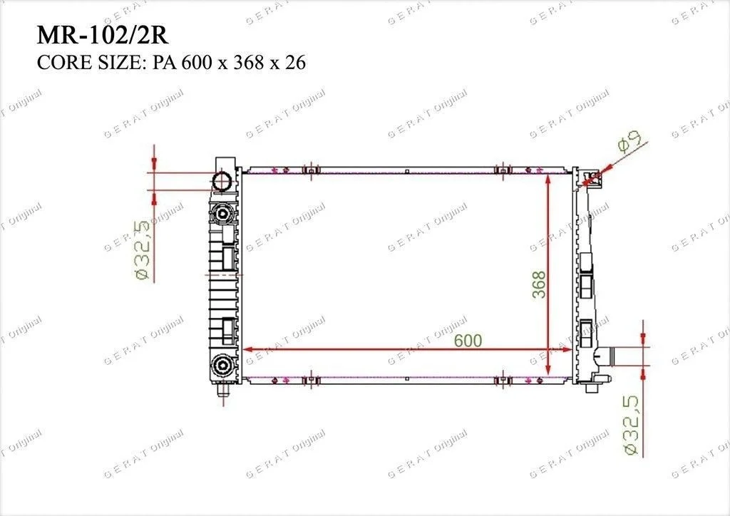 Радиатор основной Gerat MR-102/2R купить,54113