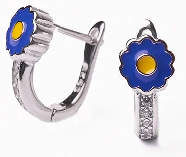 Серьги детские Serebroff SZDE14702 серебро, эмаль 2.43гр  купить,13000