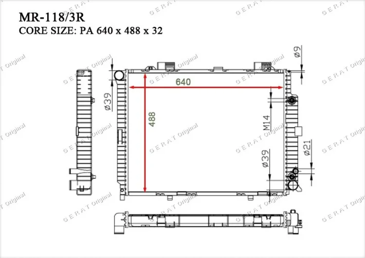 Радиатор основной Gerat MR-118/3R купить,87479