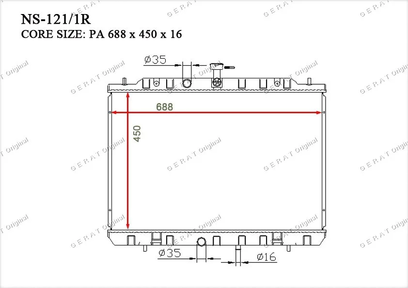 Радиатор основной Gerat NS-121/1R купить,51333