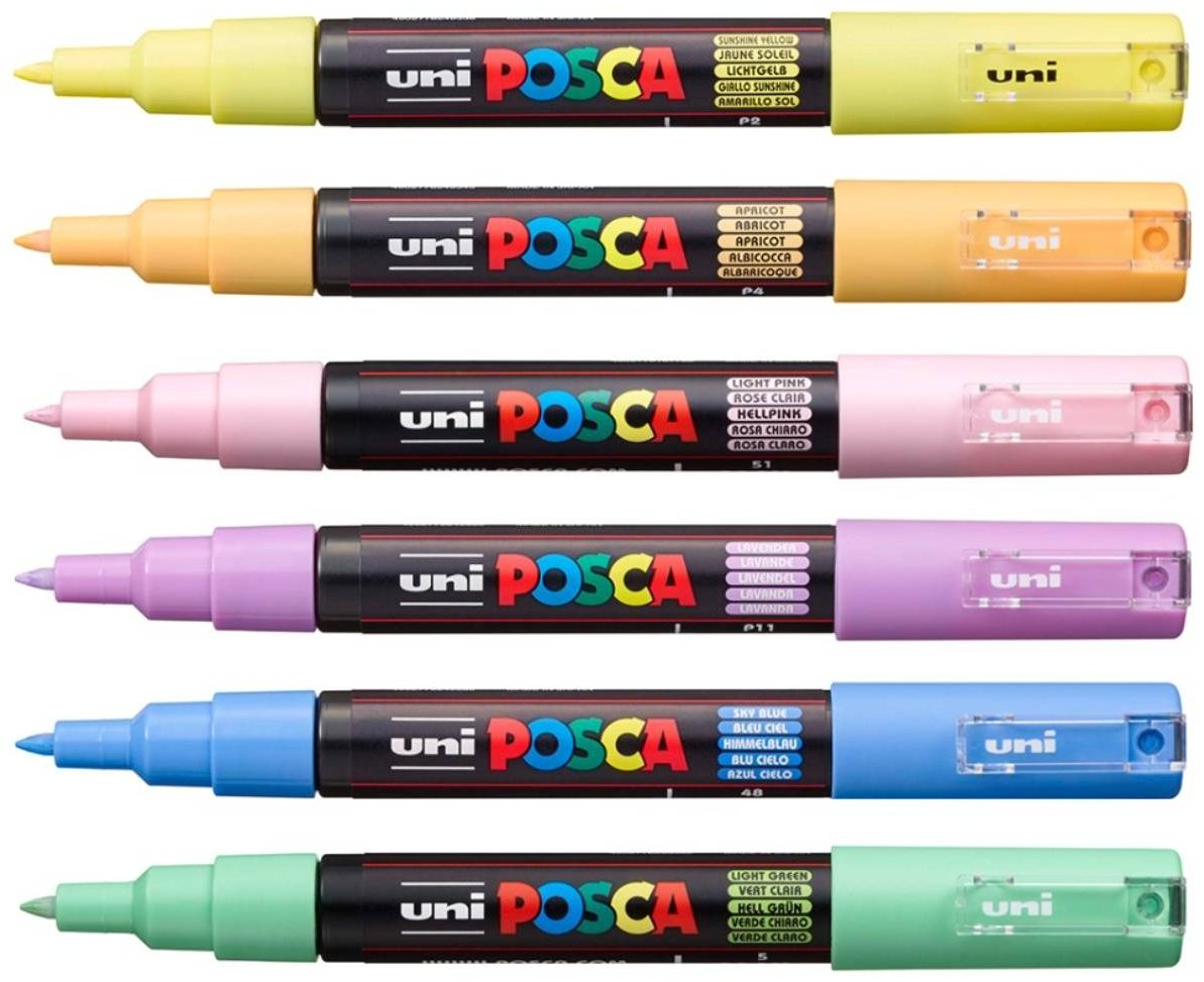 Маркер POSCA 200172, 6 шт, 0.7 мм, мультиколор купить,NaN