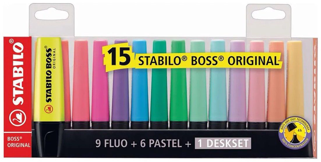 Маркер STABILO 7015-01-5, 15 шт, 2 мм, мультиколор купить,NaN
