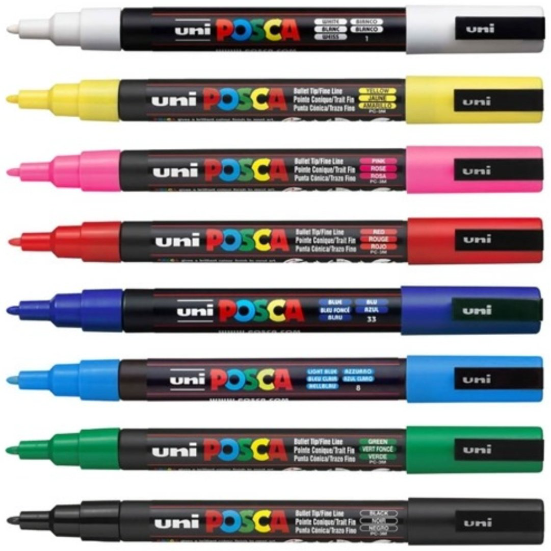 Маркер POSCA PC-3M, 8 шт, 0.9 мм, мультиколор купить,NaN