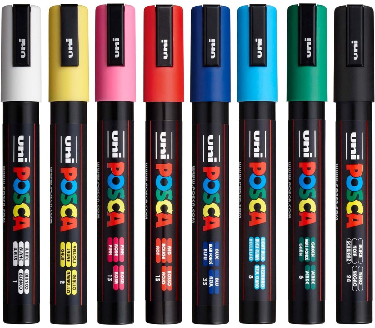 Маркер POSCA PC-5M, 16 шт, 1.8 мм, мультиколор купить,13500