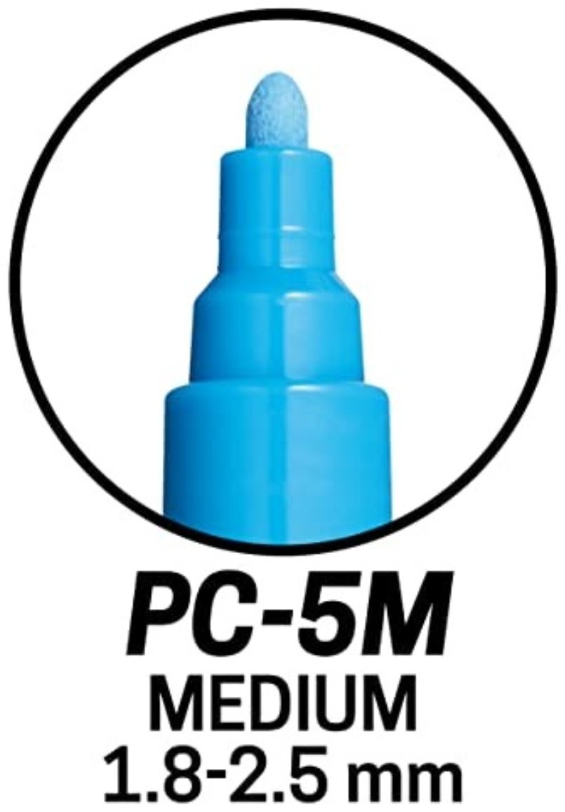 Маркер POSCA PC-5M, 16 шт, 1.8 мм, мультиколор купить,0