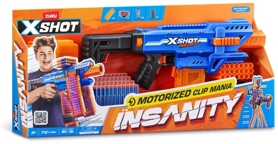 Бластеры X-Shot Motorized Clip Mania&nbsp; 36786, пластик купить,NaN