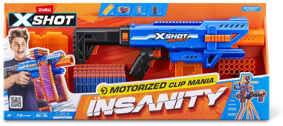 Бластеры X-Shot Motorized Clip Mania&nbsp; 36786, пластик купить,NaN