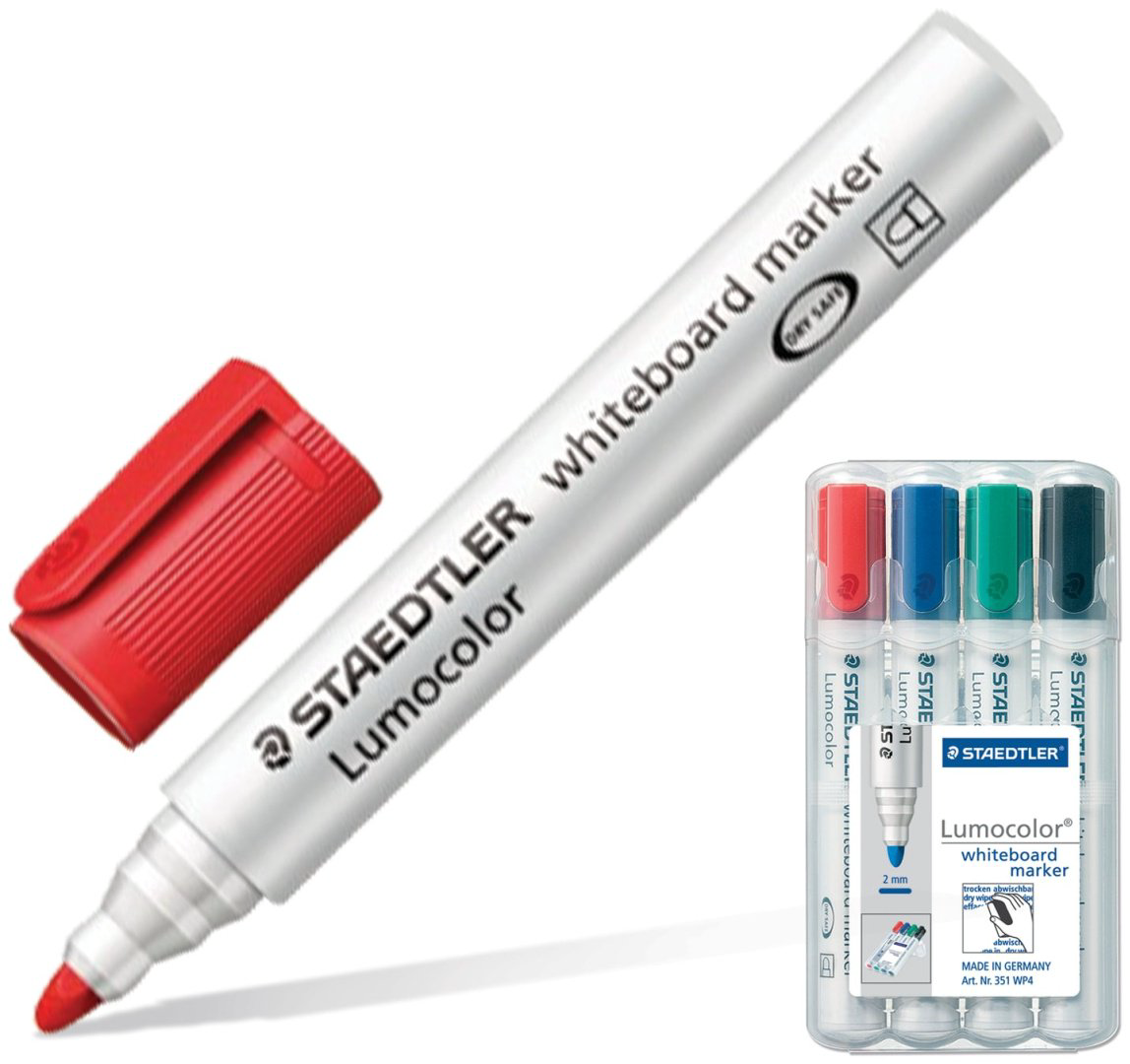 Маркер STAEDTLER Lumocolor 351 WP4, 4 шт, 2 мм, мультиколор купить,NaN