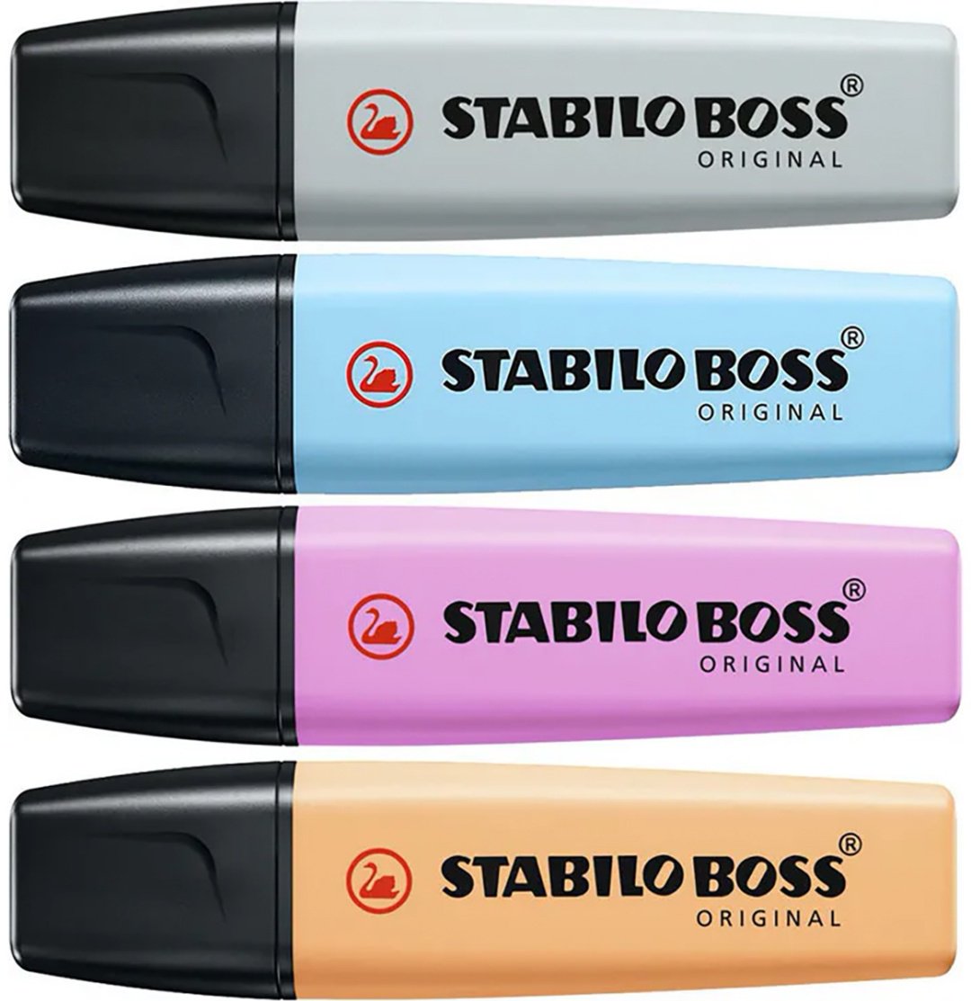 Маркер STABILO Pastel 1230564, 4 шт, 5 мм, розовый, желтый, голубой, серый купить,0