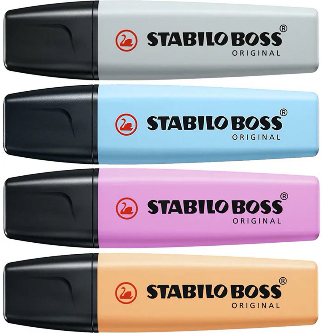 Маркер STABILO Pastel 1230564, 4 шт, 5 мм, розовый, желтый, голубой, серый купить,NaN