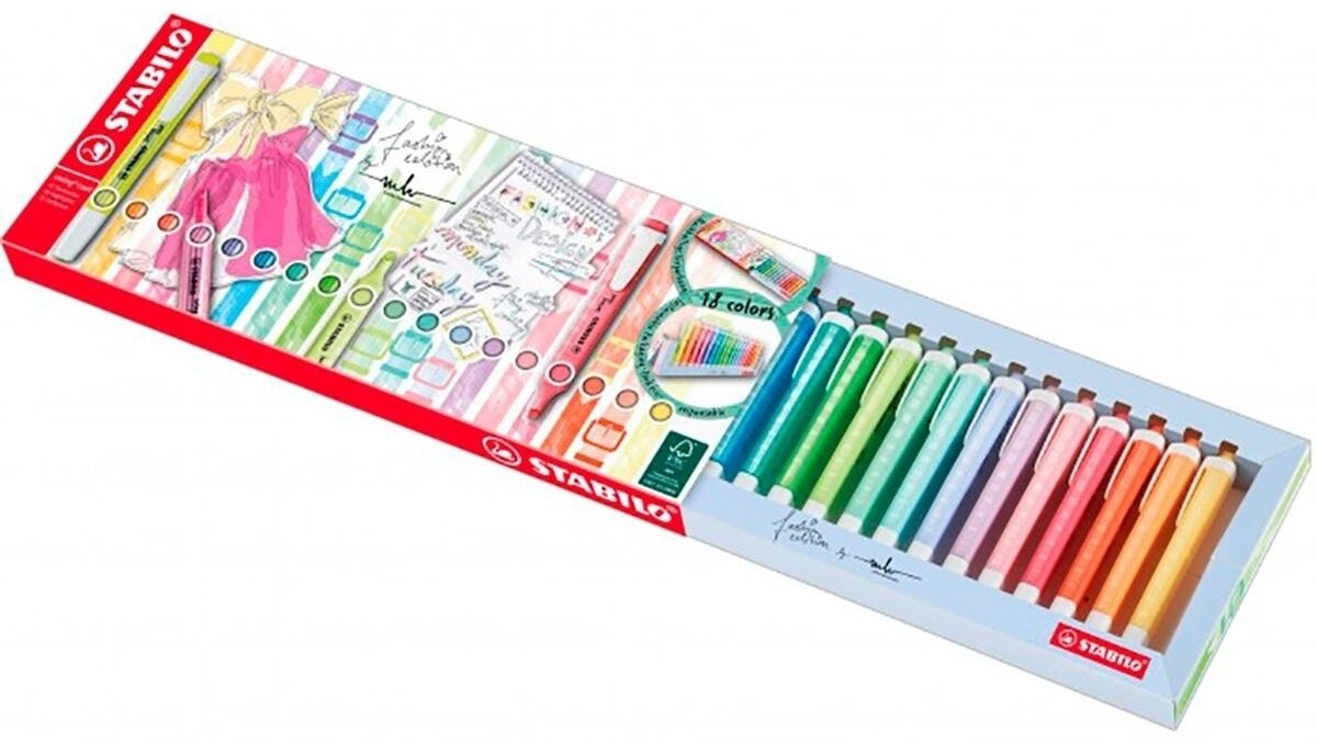 Маркер STABILO Swing Cool Pastel 1230565, 18 шт, 4 мм, мультиколор купить,0
