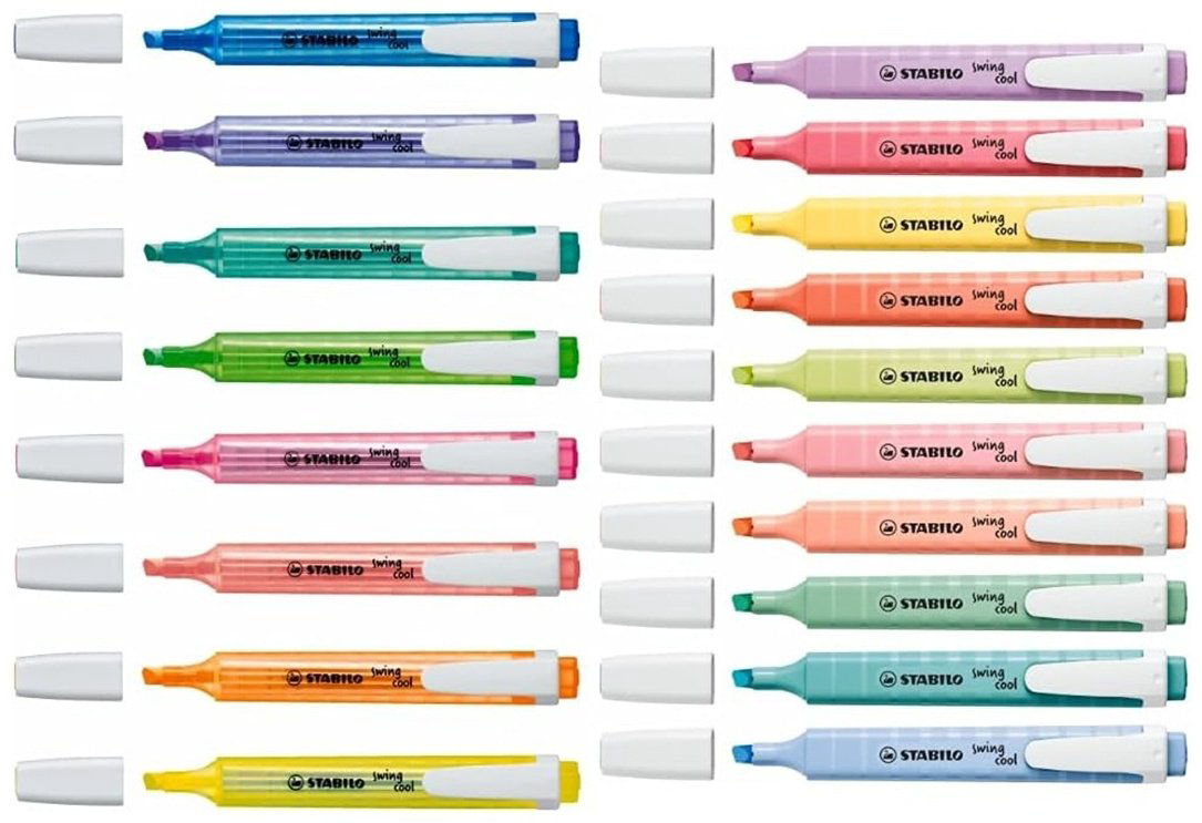 Маркер STABILO Swing Cool Pastel 1230565, 18 шт, 4 мм, мультиколор купить,NaN