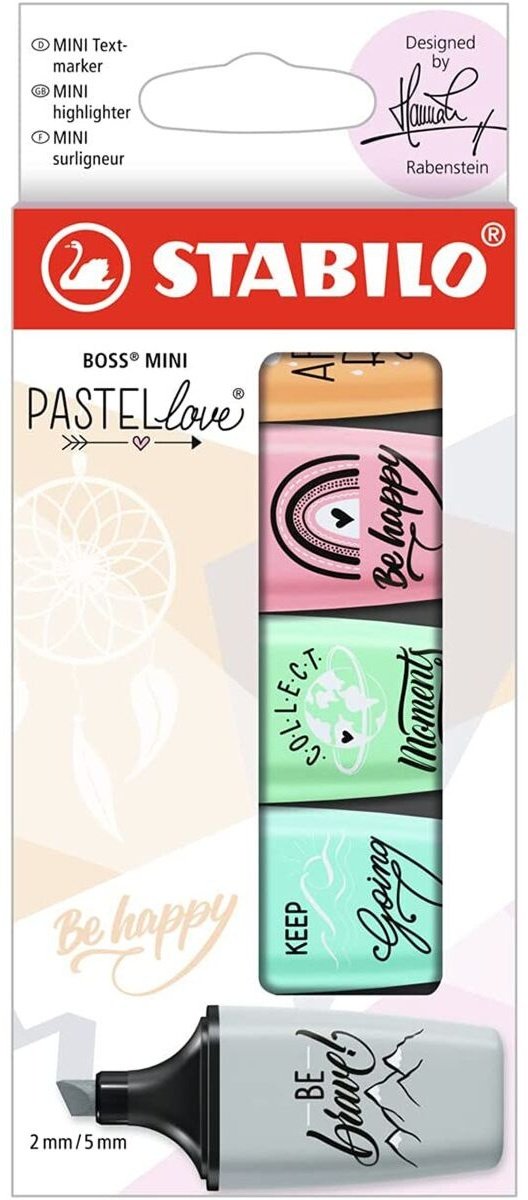Маркер STABILO Boss Mini Pastellove 07/05-29-10, 5 шт, 2 мм, мультиколор