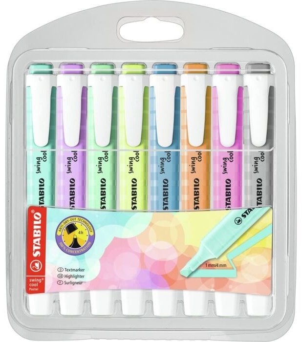 Маркер STABILO Swing Cool Pastel, 275/8-08-2, 8 шт, 2 мм, мультиколор