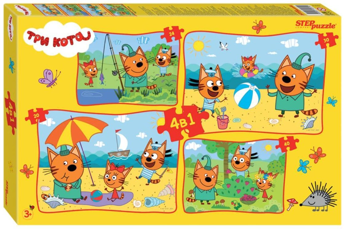 Пазл Step Puzzle Три кота классический 20 деталей купить,NaN