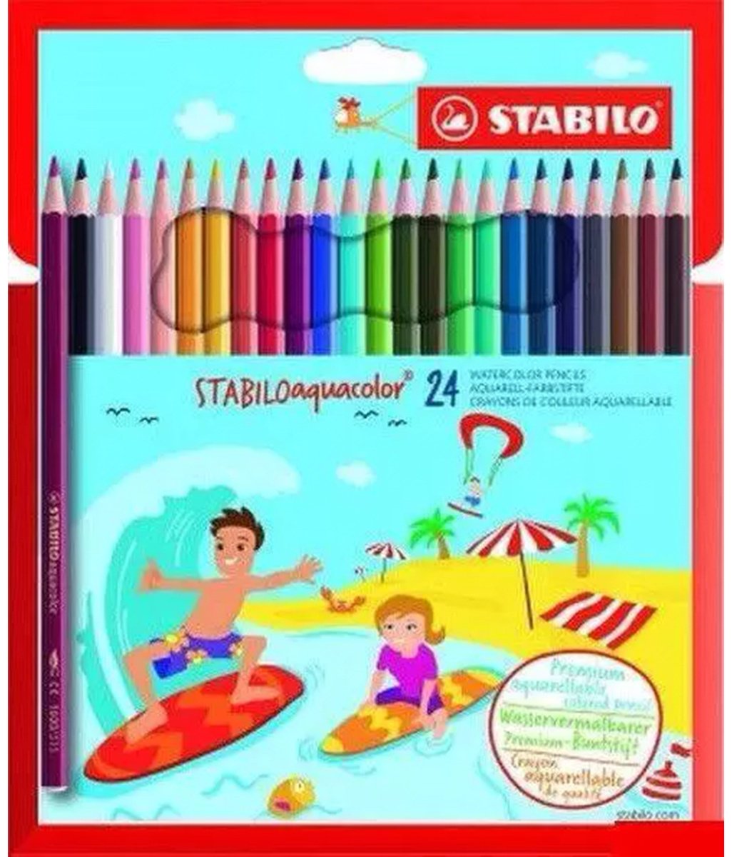 Цветные карандаши STABILO 1624-6 форма шестигранная 24 шт